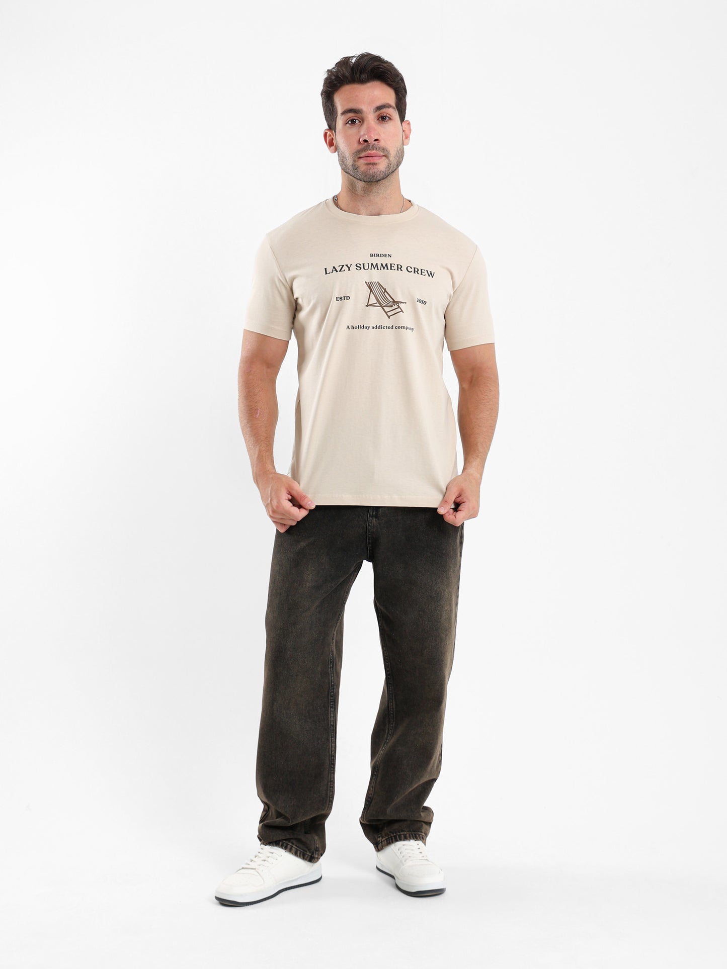 Lazy Summer Crew Front Print T-Shirt