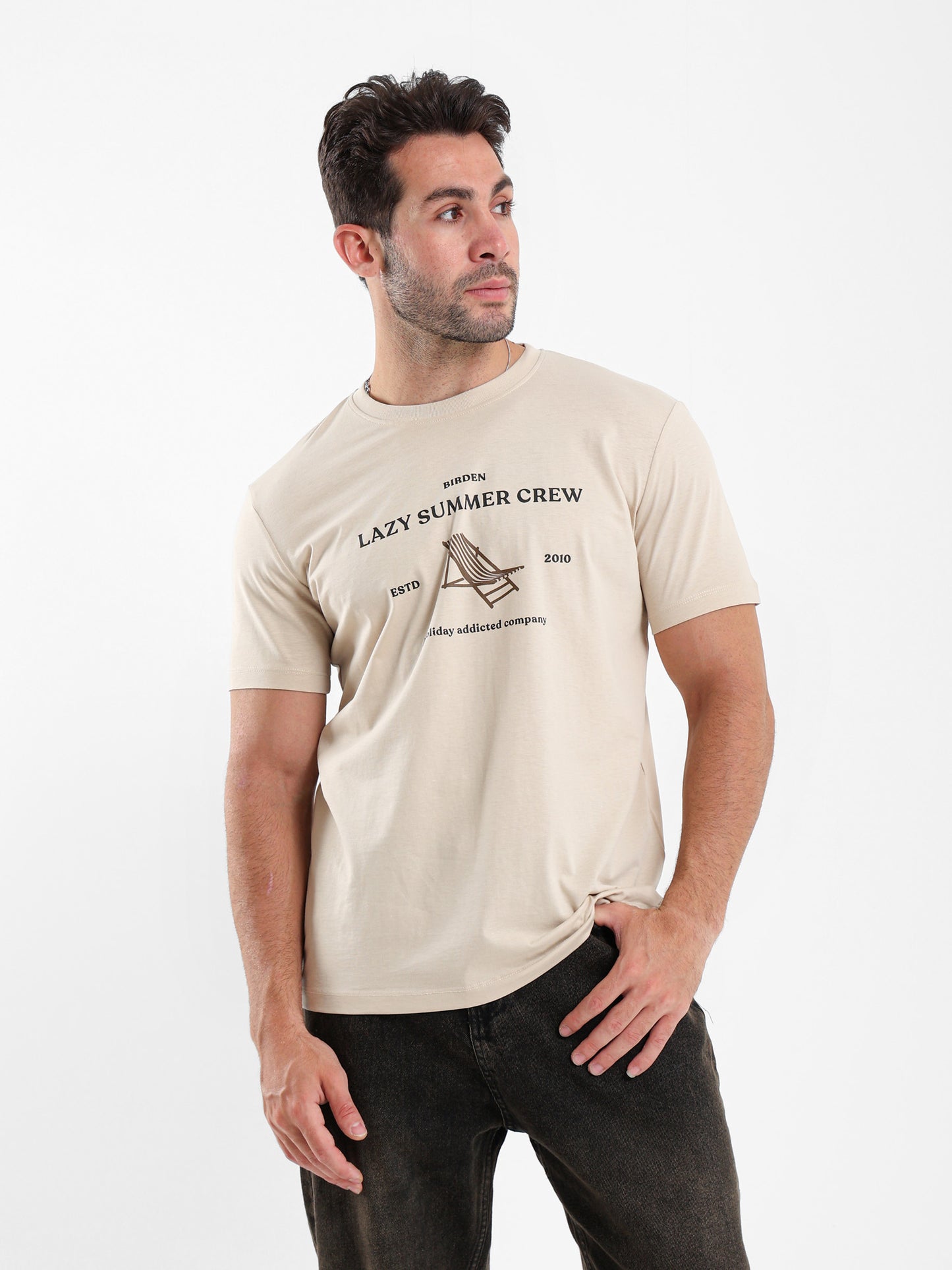 Lazy Summer Crew Front Print T-Shirt