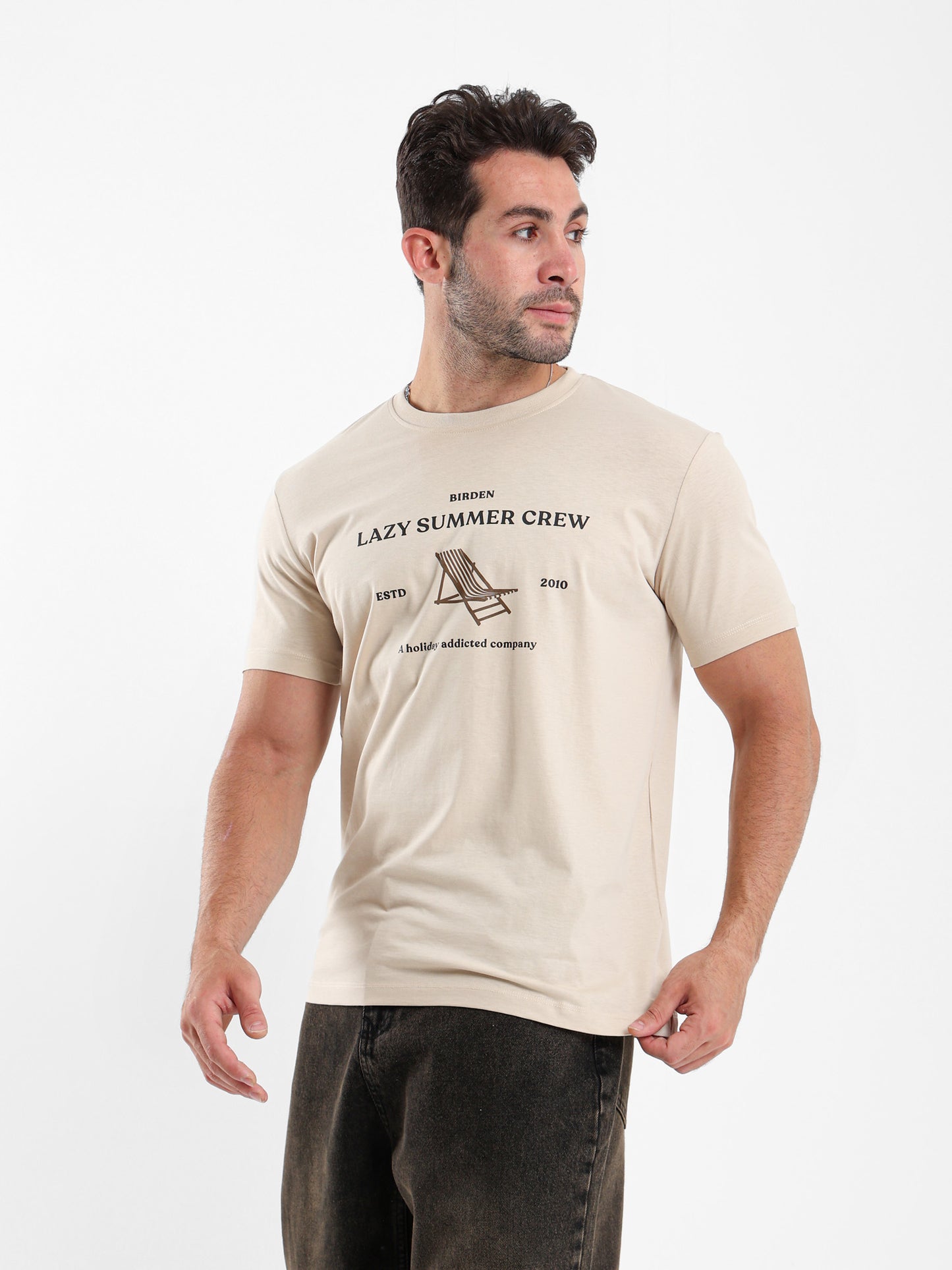 Lazy Summer Crew Front Print T-Shirt