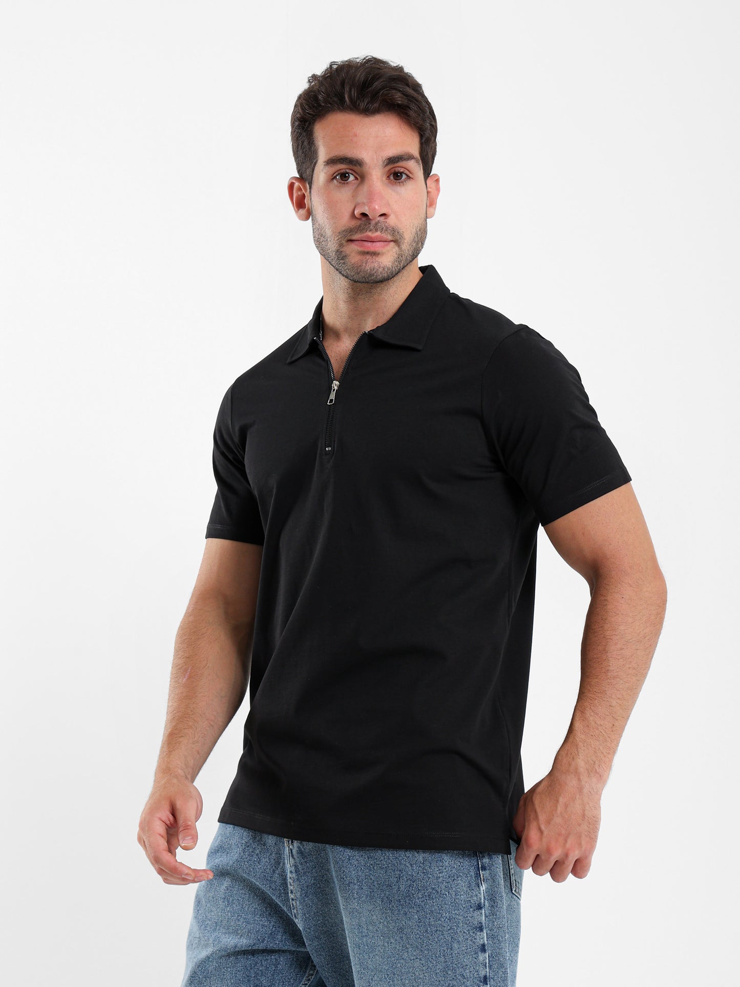 Polo Shirt with Zipper