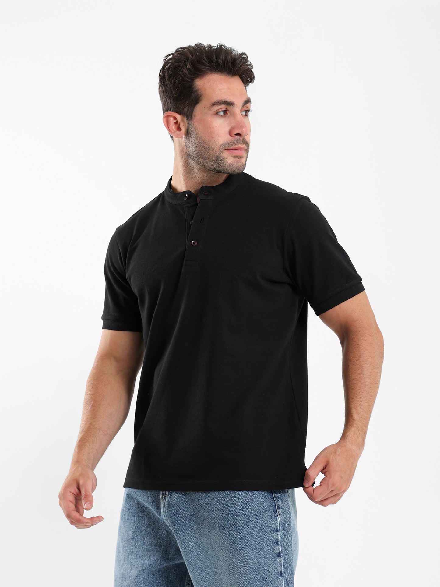 Grandad Collar Polo Shirt