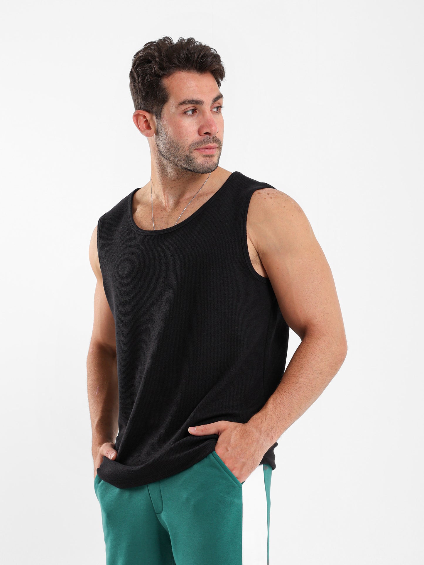 Ribbed Sleeveless T-Shirt