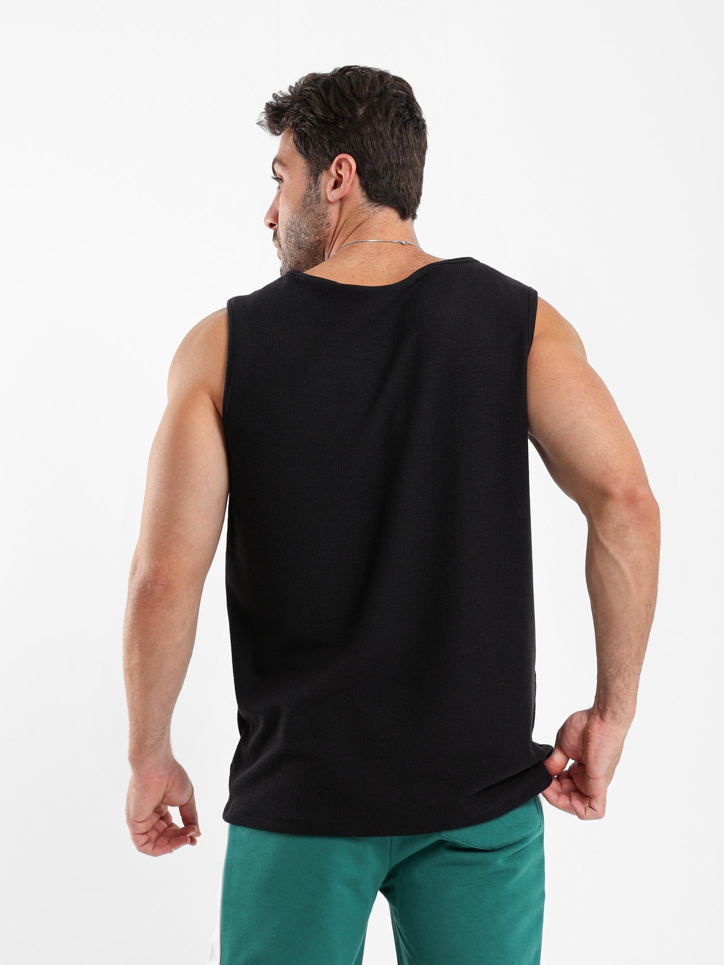 Ribbed Sleeveless T-Shirt