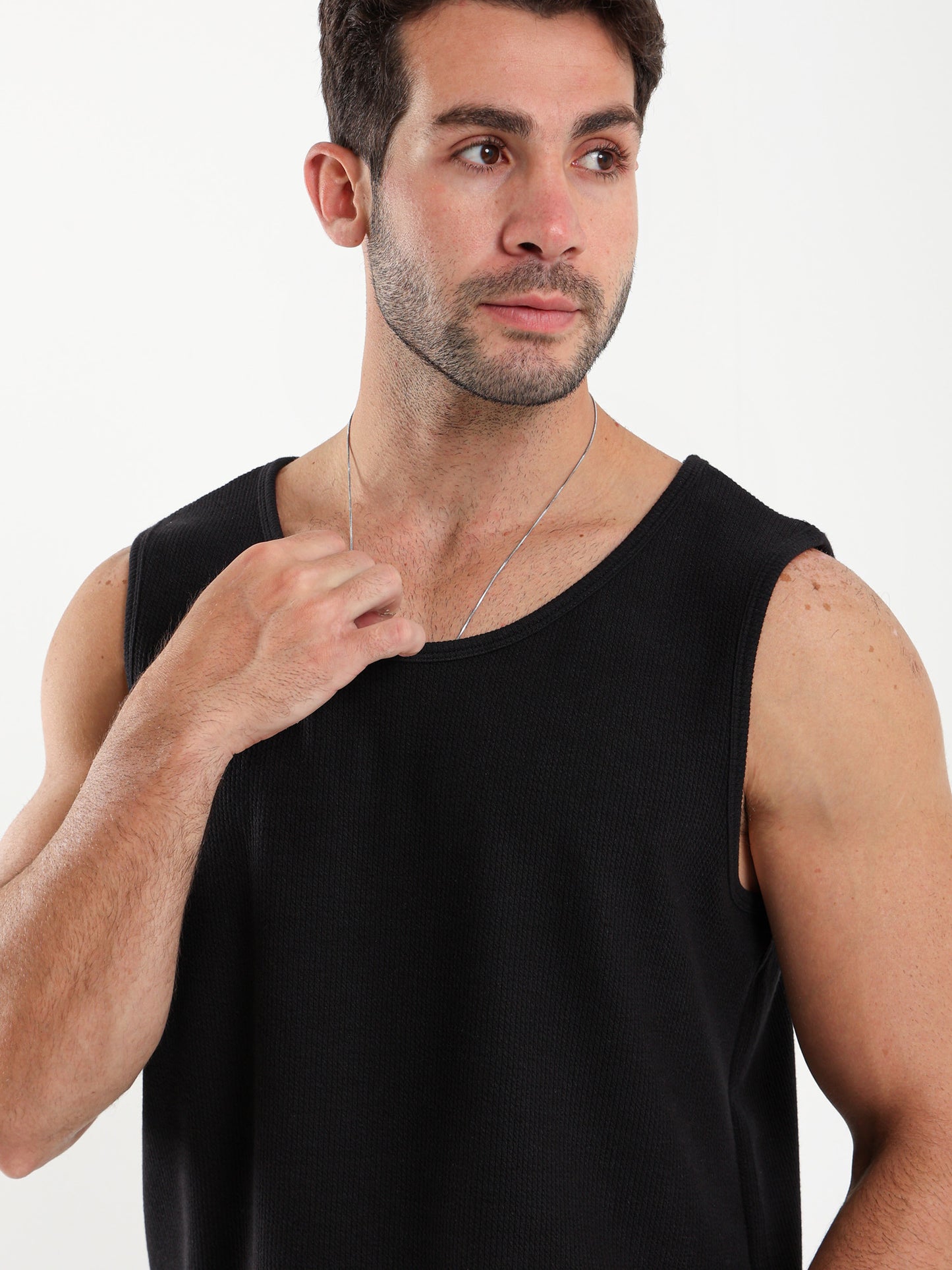 Ribbed Sleeveless T-Shirt