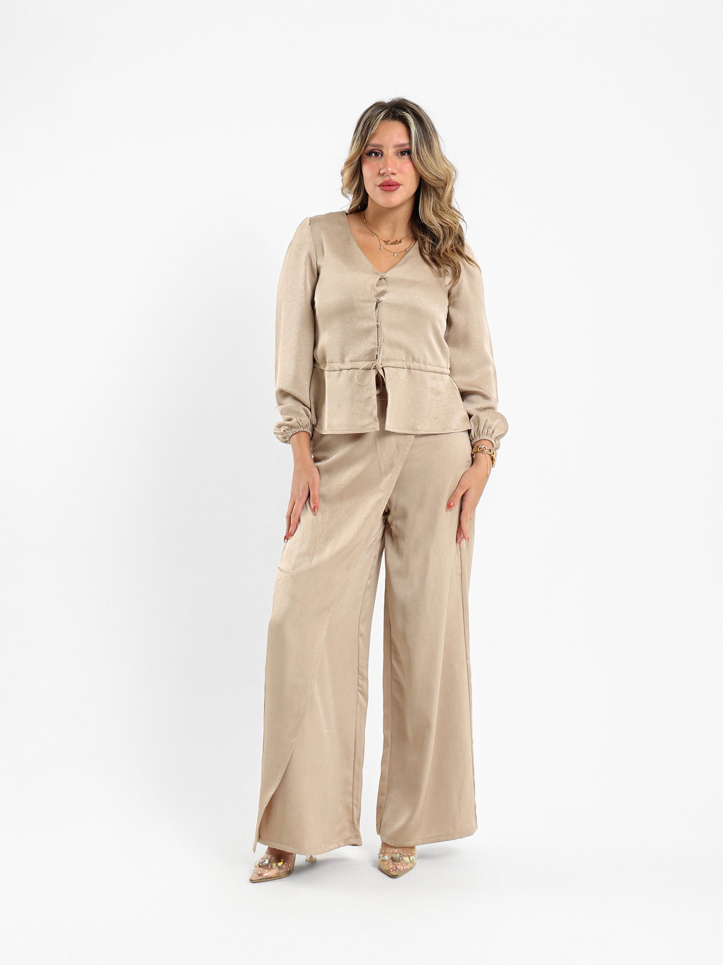 Asymmetric Wide Leg Pants