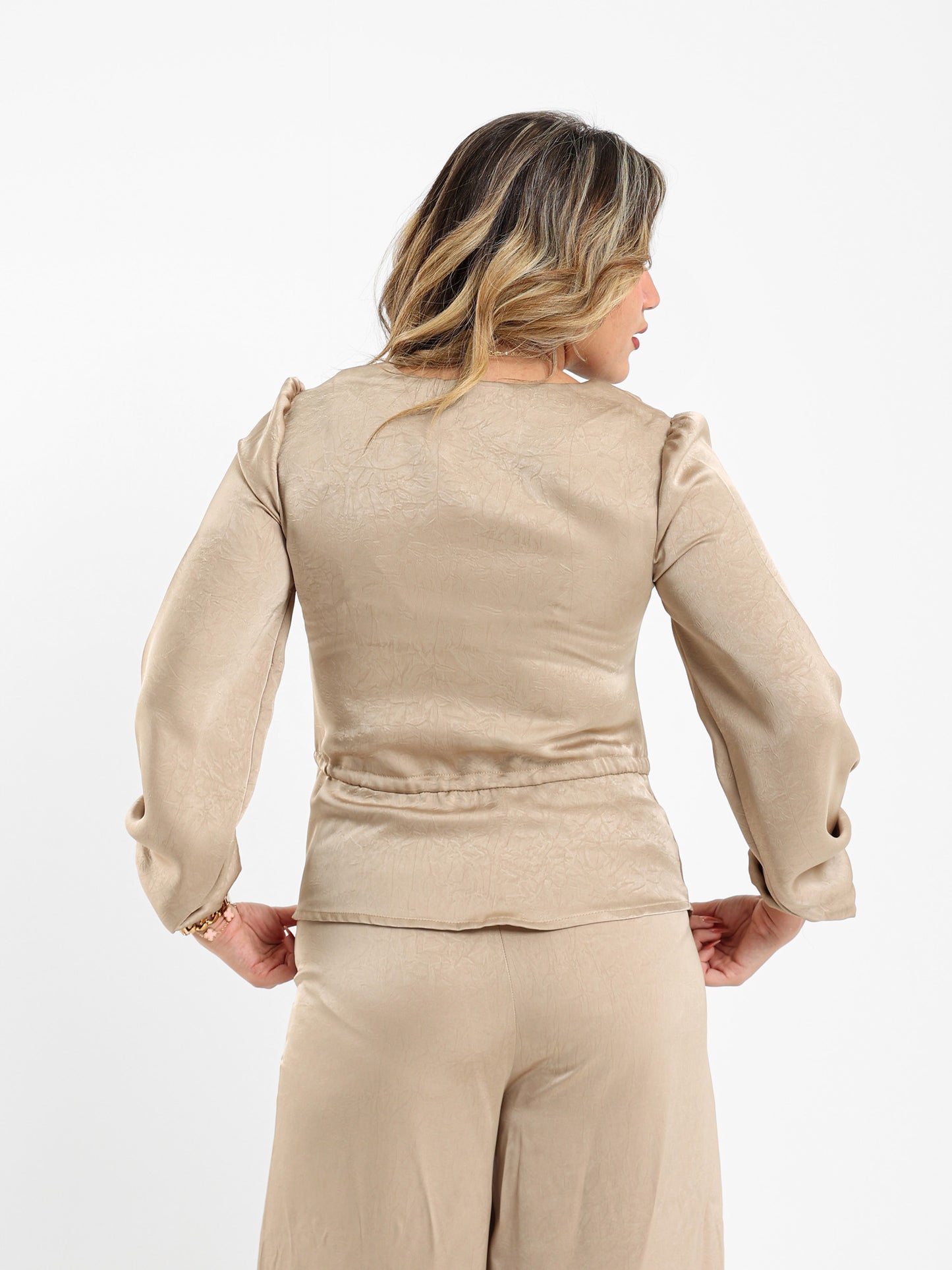 Satin Blouse With Drawstring