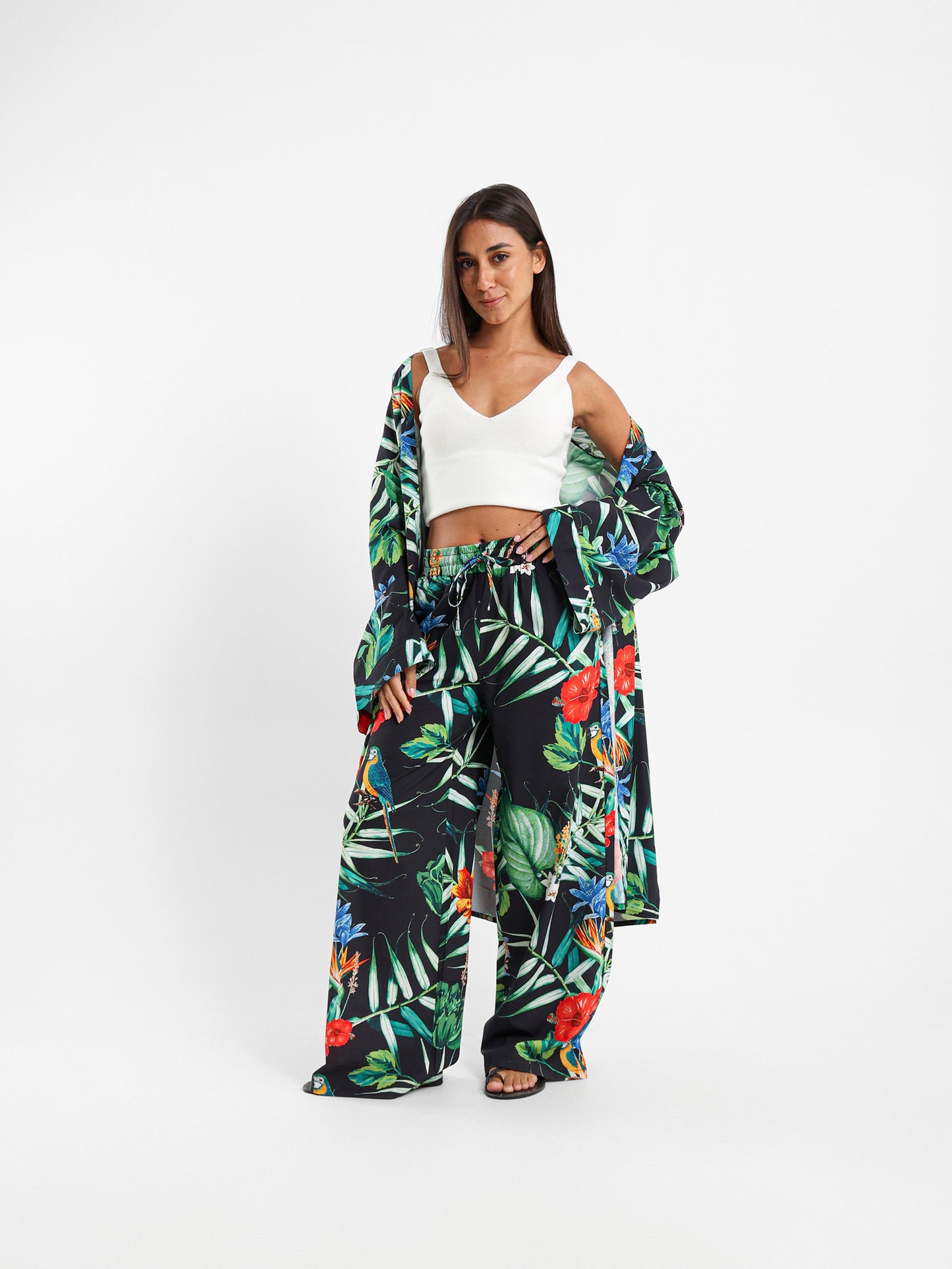 Printed Wide Leg Pants