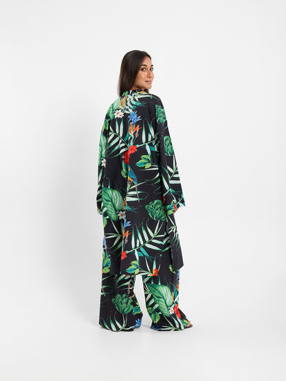 Printed Long Kimono Jacket