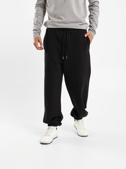 Brushed Melton Sweatpants with Back Applique