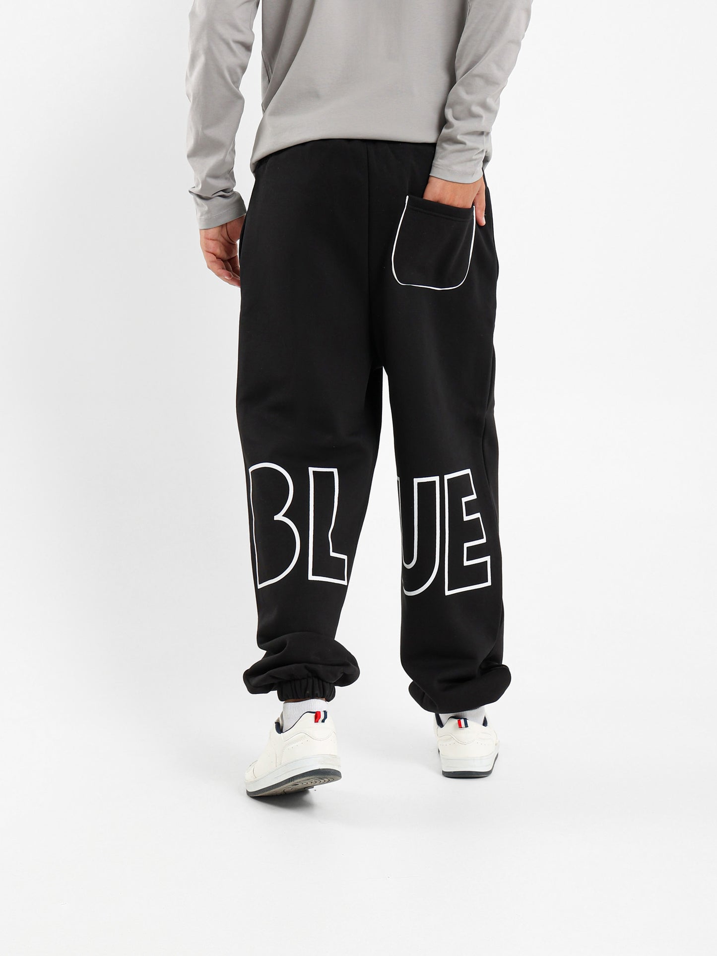 Brushed Melton Sweatpants with Back Applique
