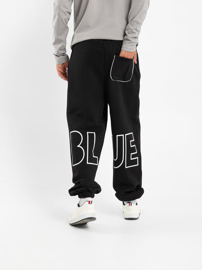 Brushed Melton Sweatpants with Back Applique