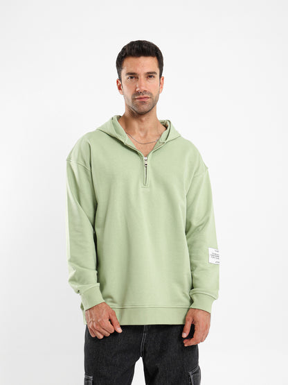 Melton Hoodie with Metal Snaps