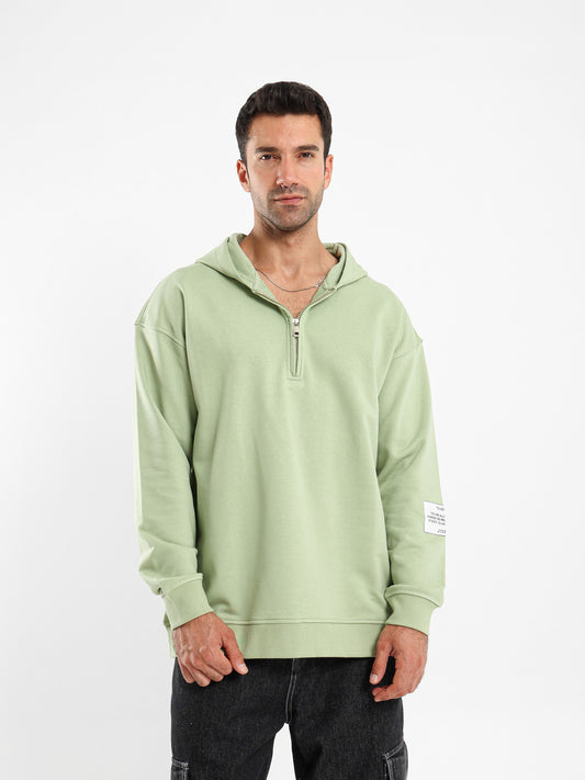 Melton Hoodie with Metal Snaps