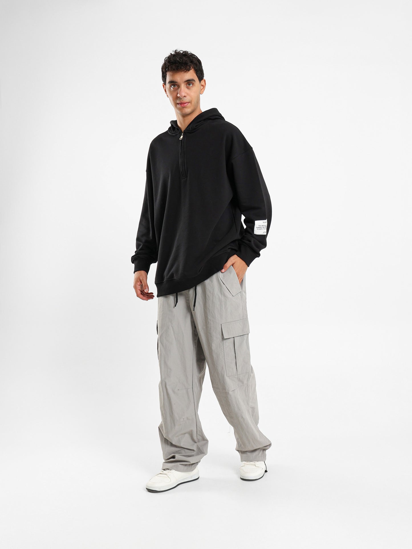 Melton Hoodie with Metal Snaps