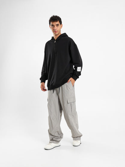 Melton Hoodie with Metal Snaps