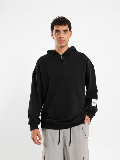 Melton Hoodie with Metal Snaps