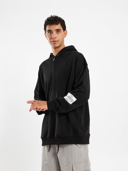 Melton Hoodie with Metal Snaps
