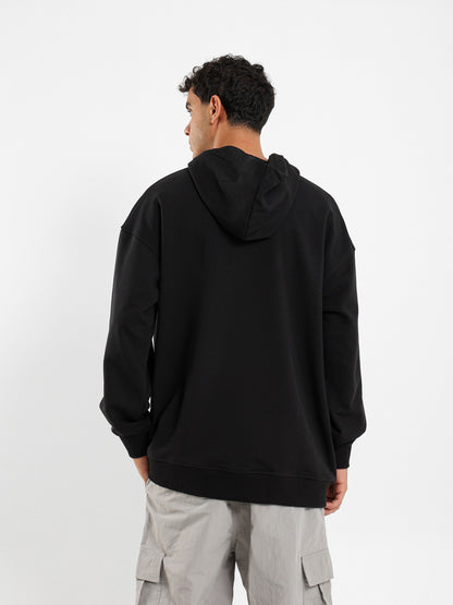 Melton Hoodie with Metal Snaps