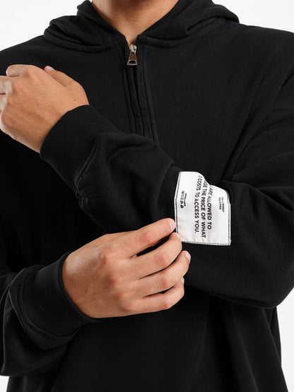 Melton Hoodie with Metal Snaps