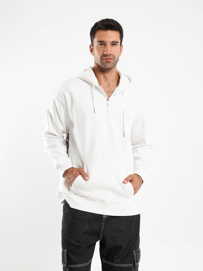 Brushed Melton Hoodie with Hood