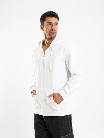 Brushed Melton Hoodie with Hood
