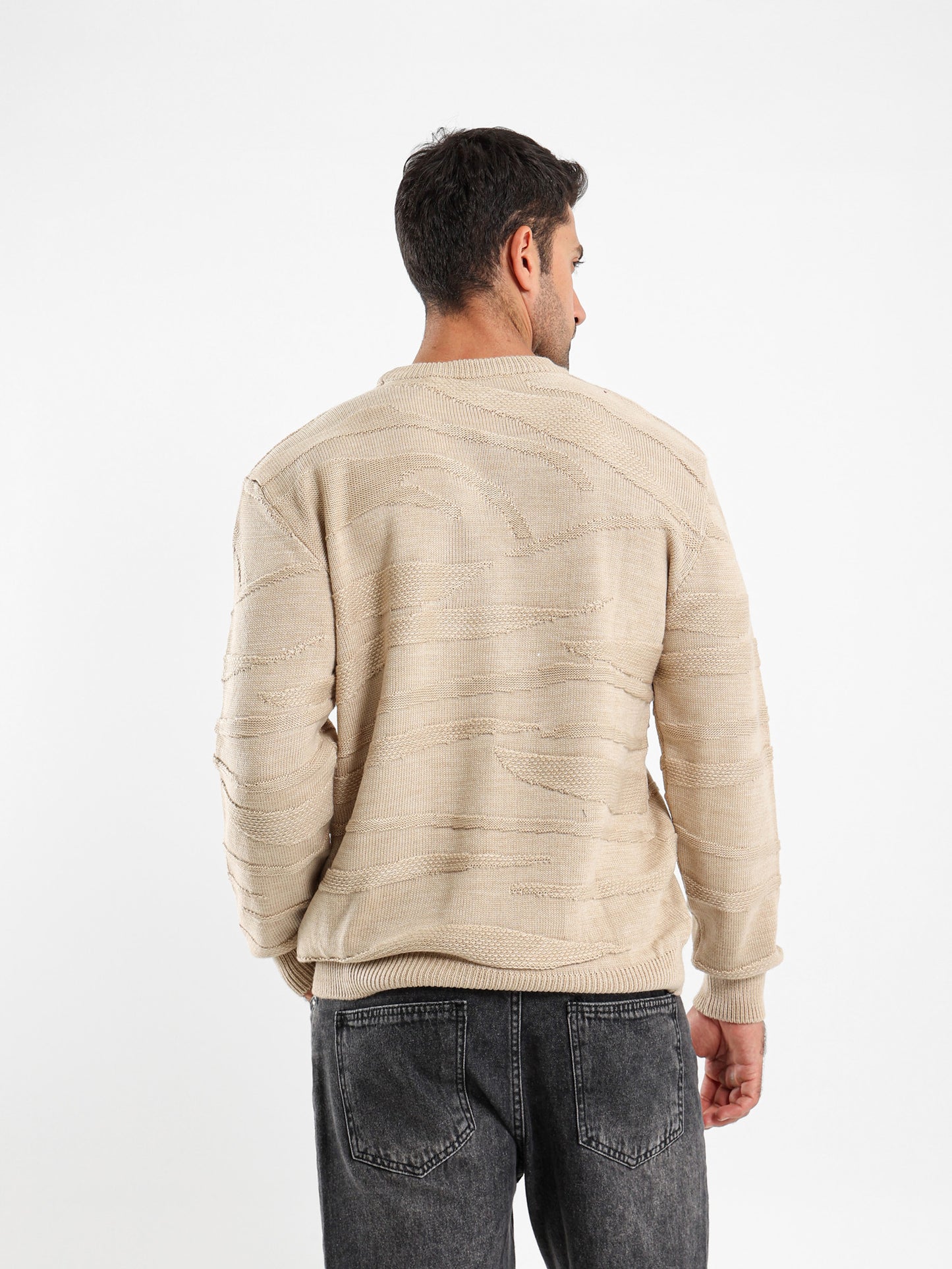 Two-Tone Multi-Knit Pullover