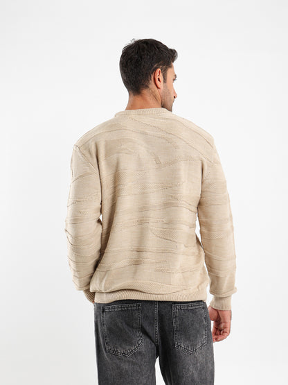 Two-Tone Multi-Knit Pullover