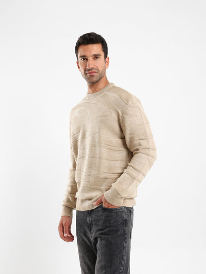 Two-Tone Multi-Knit Pullover