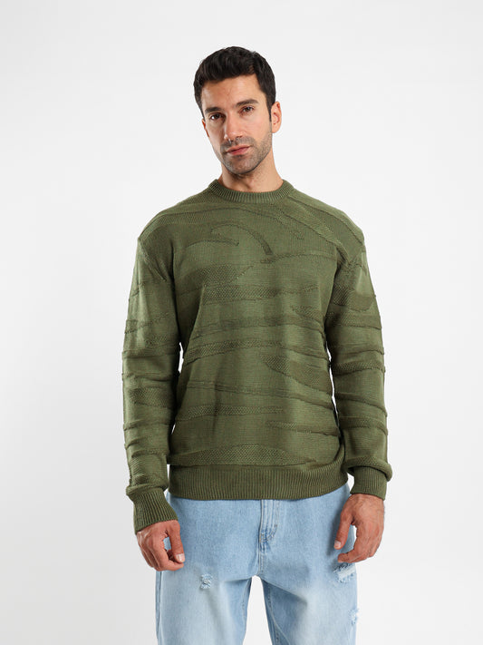 Two-Tone Multi-Knit Pullover