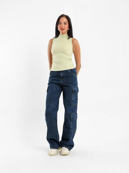 Sleeveless Mock-Neck Top