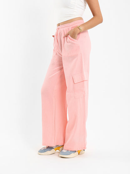 Multi-Pockets Wrinkled Pants