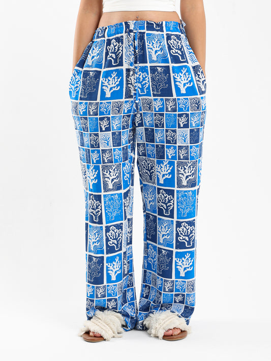 Printed Wide-Leg Pants