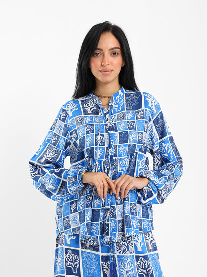 Printed High-Low Shirt