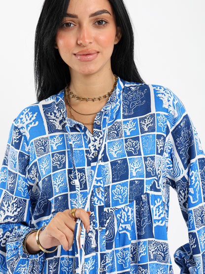 Printed High-Low Shirt