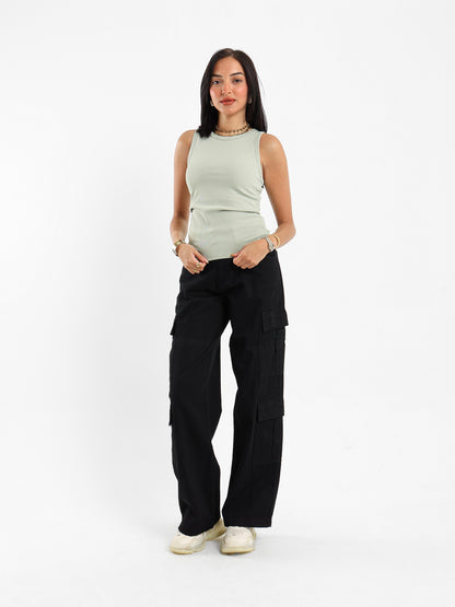 Slim Ribbed Halter Neck Top