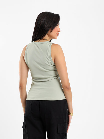 Slim Ribbed Halter Neck Top