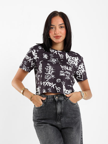 Half Sleeves Cropped Top