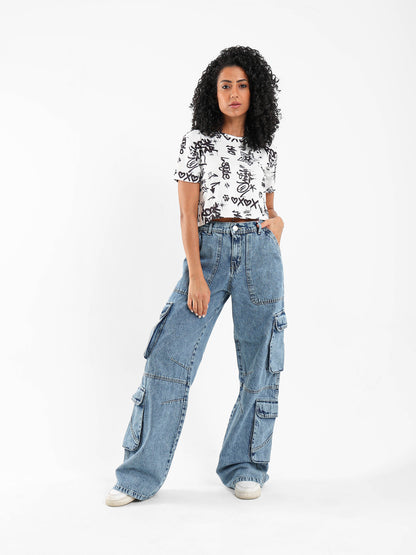 Half Sleeves Cropped Top