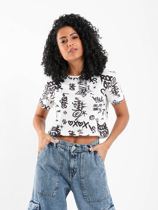 Half Sleeves Cropped Top