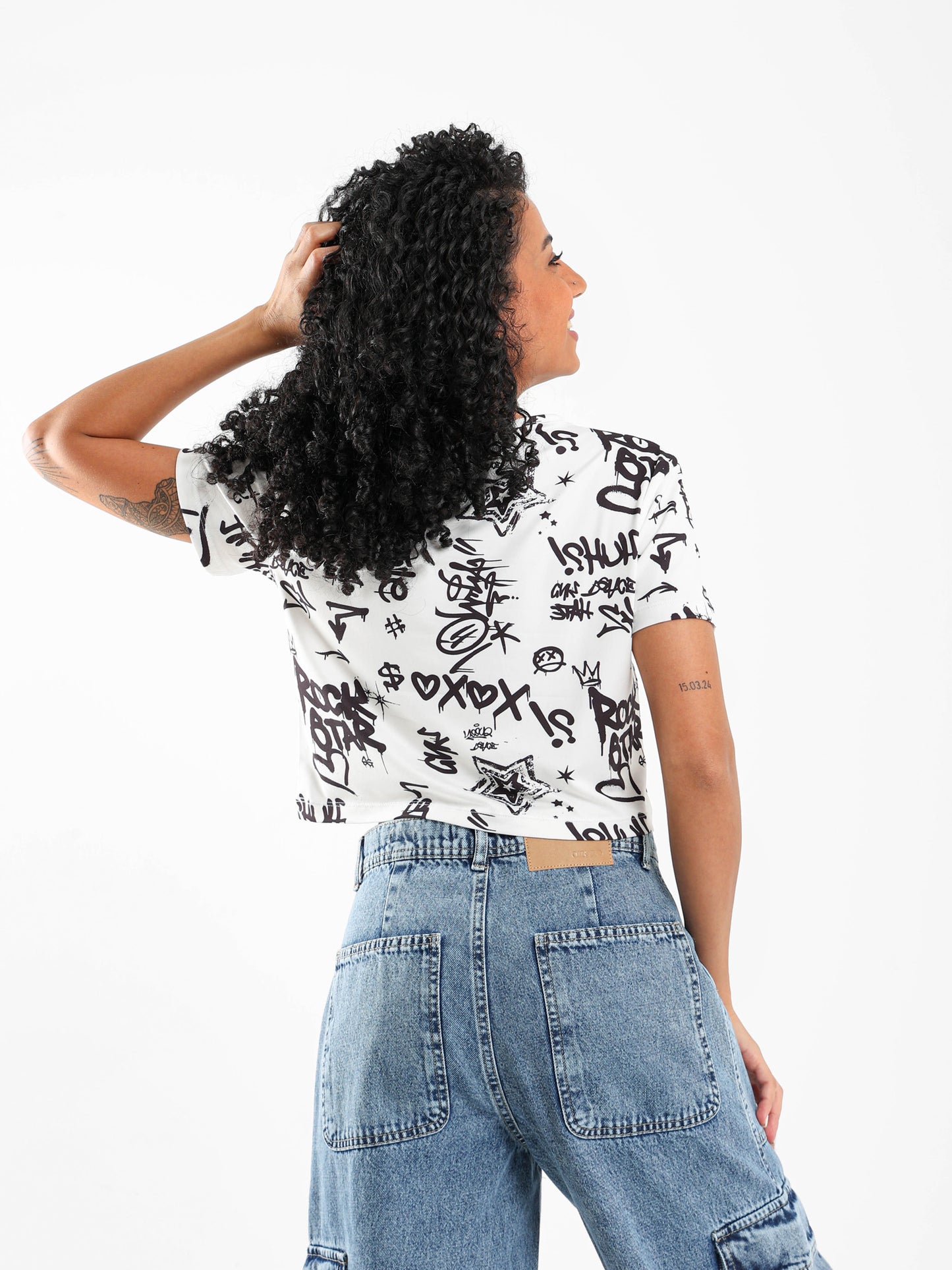 Half Sleeves Cropped Top