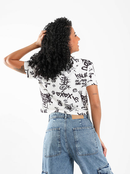 Half Sleeves Cropped Top