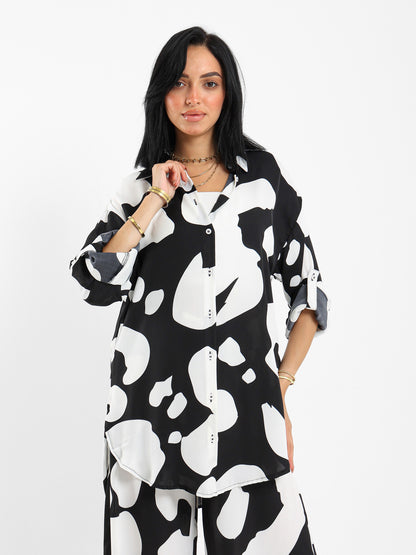 Printed Satin Shirt
