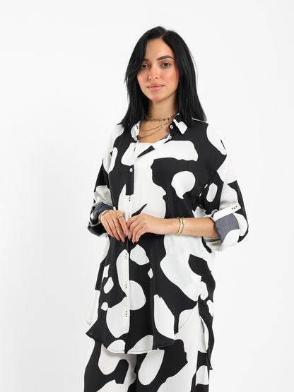 Printed Satin Shirt