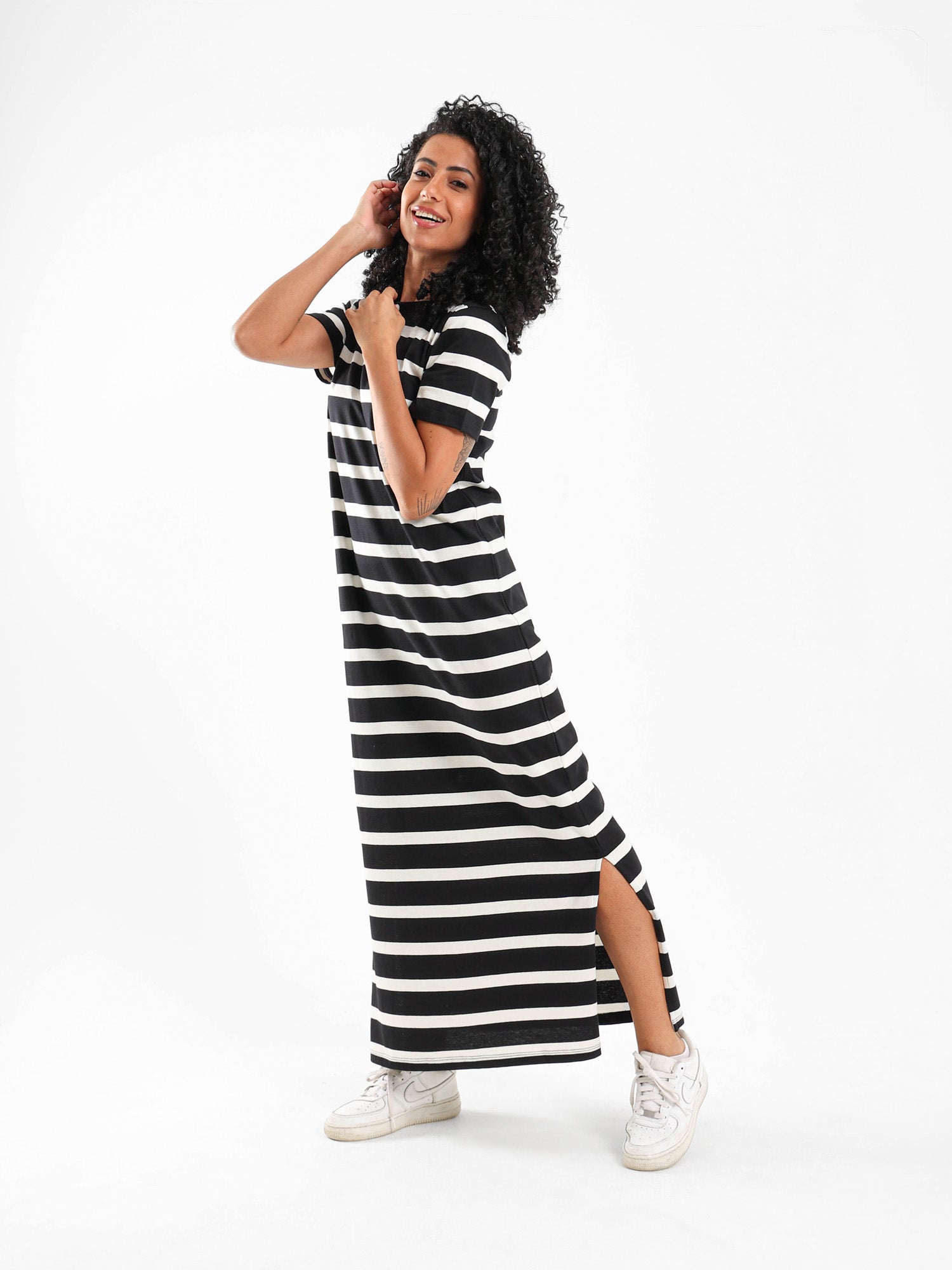 Striped Long Length Dress