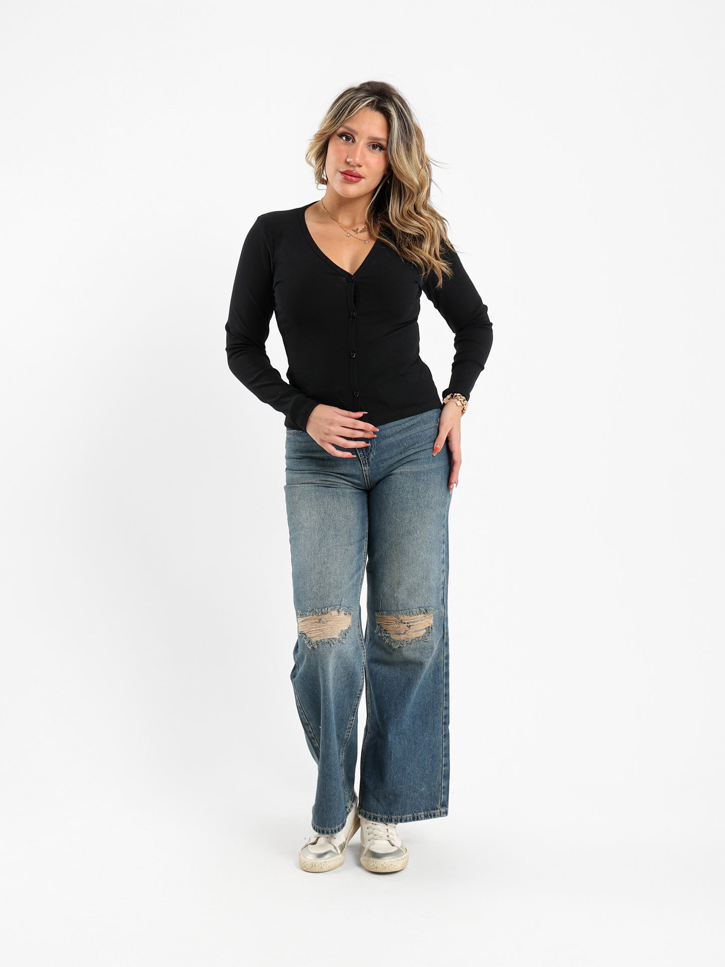 Ribbed Fitted Long Sleeve Cardigan