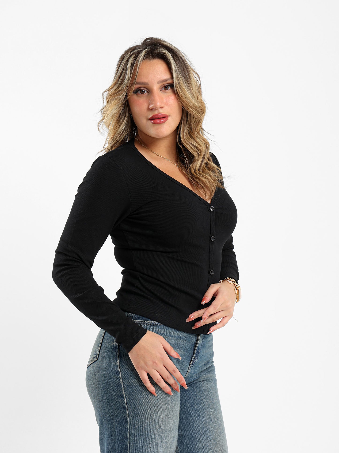 Ribbed Fitted Long Sleeve Cardigan