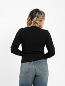 Ribbed Fitted Long Sleeve Cardigan
