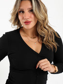 Ribbed Fitted Long Sleeve Cardigan