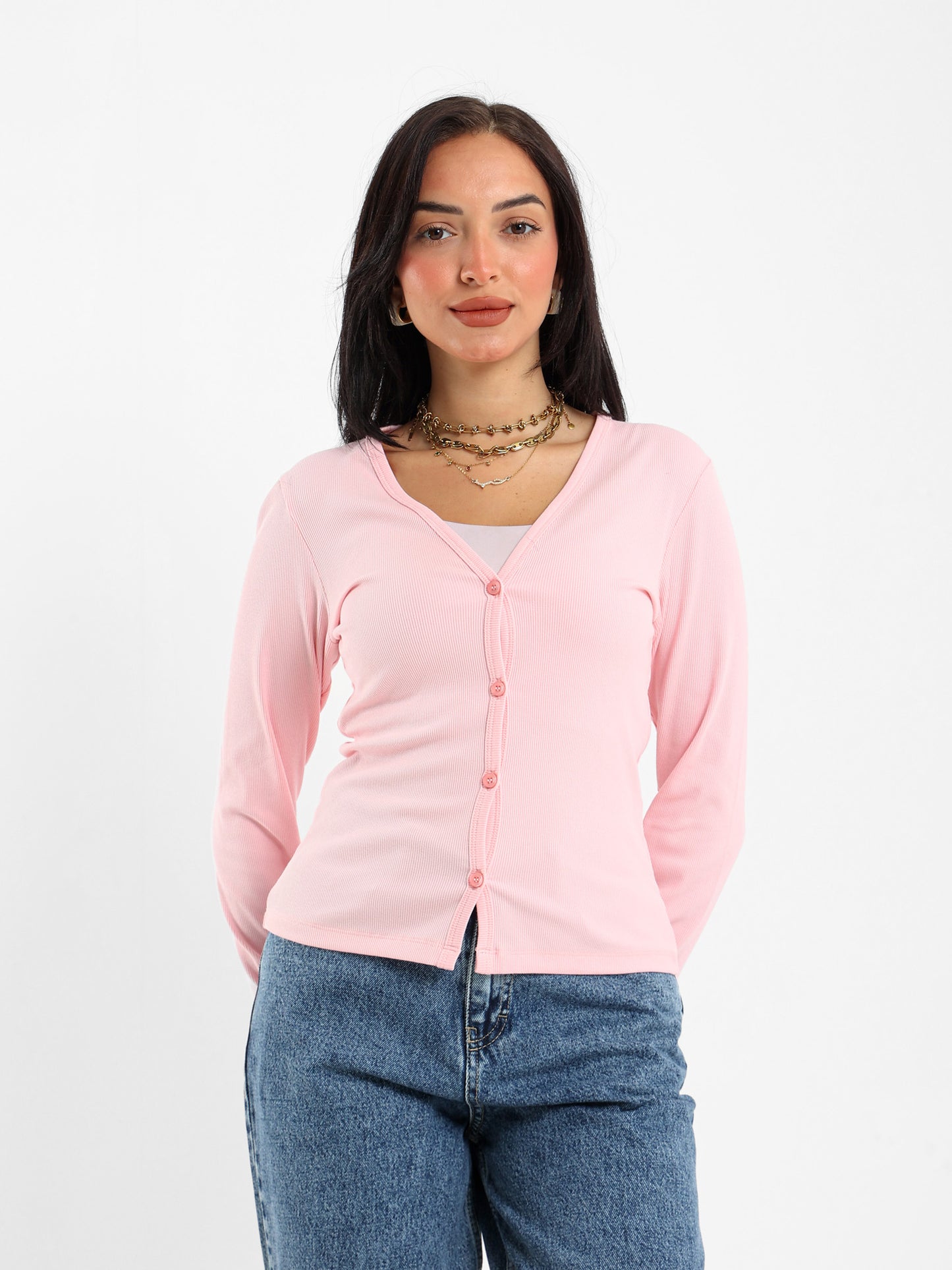 Ribbed Fitted Long Sleeve Cardigan