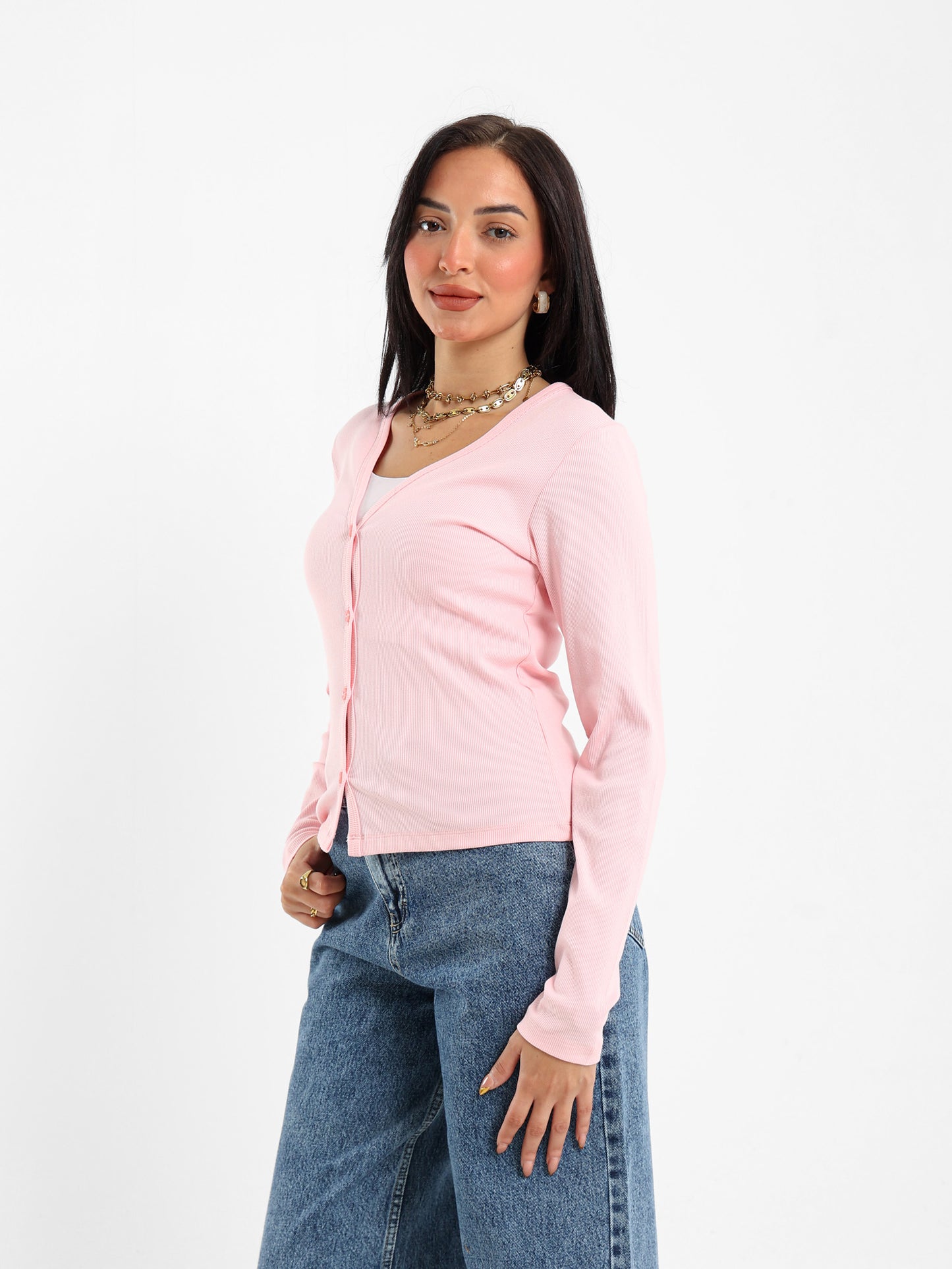 Ribbed Fitted Long Sleeve Cardigan